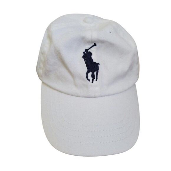 Polo Ralph Lauren #3 PONY Horse Player Adjustable Strapback White Kid Size 2-4